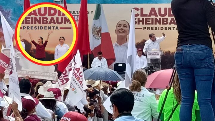 Abucheos a candidatos y mismo discurso de AMLO en mitin de Sheinbaum