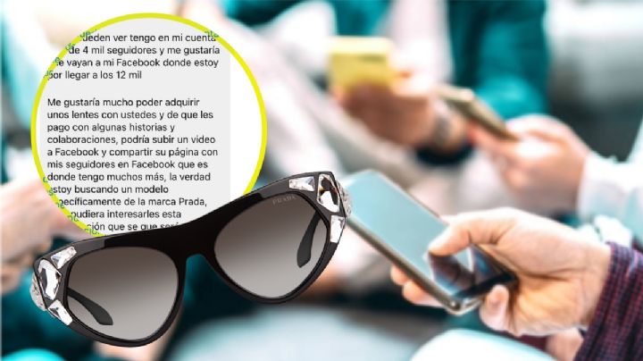 Influencers en Pachuca nivel: joven pide lentes Prada gratis a cambio de publicaciones