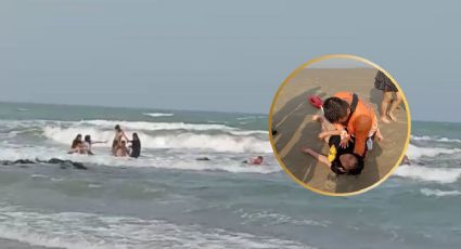 Autoridades rescatan a 5 personas a punto de ahogarse en playas de Tuxpan