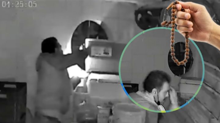 Ratero en Pachuca reza a Dios para que no lo agarren robando | VIDEO