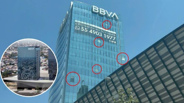 Recién abrieron sus oficinas y ya tiene los vidrios rotos; así está la torre BBVA en City Center