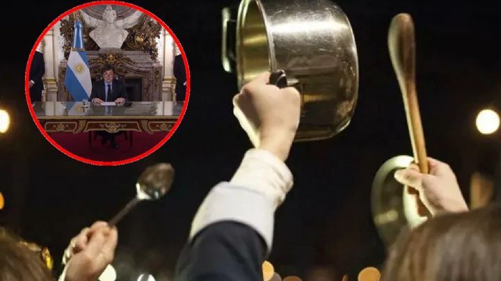 Argentina responde a cacerolazos a discurso de Javier Milei | VIDEO