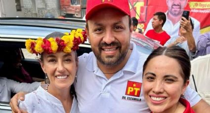 Candidato a alcaldía de San Felipe intercepta a Sheinbaum en camino a Huejutla