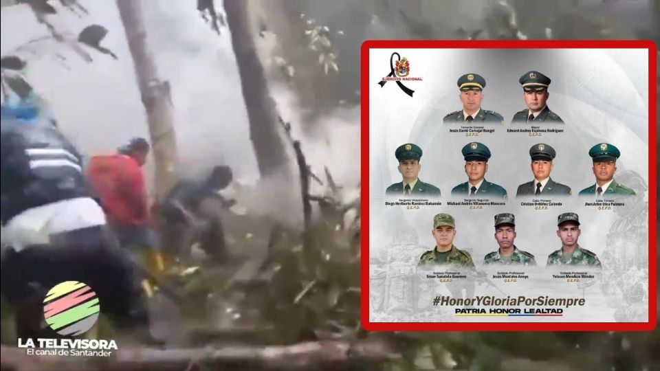 Víctimas de la caída de helicóptero en Colombia