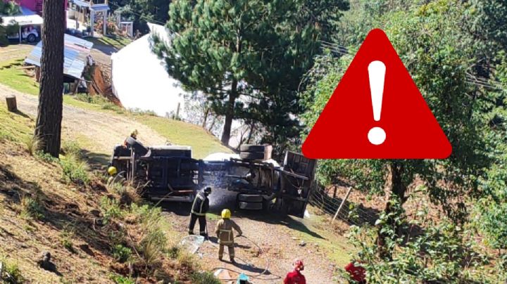 Desalojan viviendas tras volcadura de pipa con gas LP en Hidalgo I Fotos