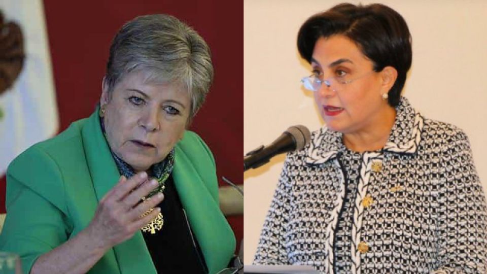 Canciller mexicana, Alicia Bárcena (izquierda) y canciller de Ecuador, Gabriela Sommerfeld (derecha)