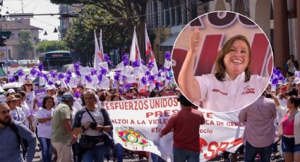 Mujeres marchan en Xalapa para apoyar a Nahle; piden alto a violencia de género