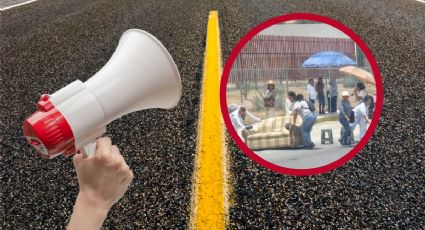 Bloqueo en carretera de Hidalgo: Trabajadores de salud colocan sillones en la vía