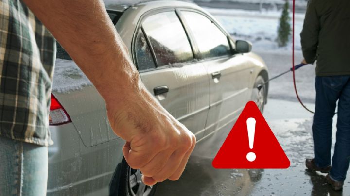 Durante riña en autolavado de Pachuca, empleado atropella a su compañero; así los hechos