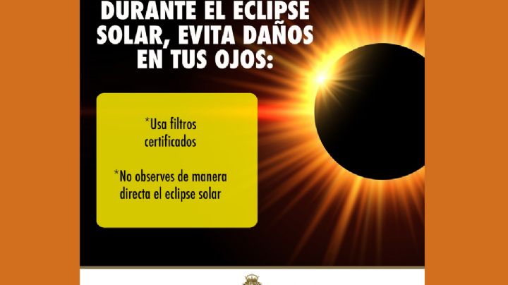 Emite Protección Civil recomendaciones para observar el eclipse de sol del 8 de abril
