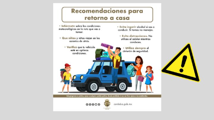 Concluye el periodo vacacional, maneje con precaución para un regreso seguro a casa