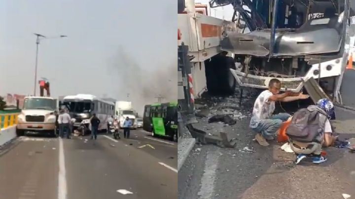 Accidente México-Pachuca: Autobús choca contra grúa; reportan 4 heridos y un muerto