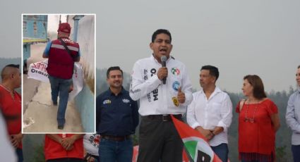 Candidato a diputado federal en Veracruz denuncia ante INE a morenista que quitó lonas