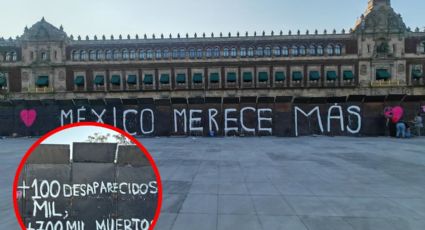 Vallas en Palacio Nacional son pintadas para marcha de la "Marea Rosa"