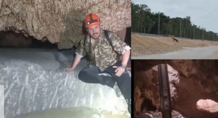 Tren Maya: Así se ve el mega derrame de cemento en cueva de Quintana Roo| VIDEO