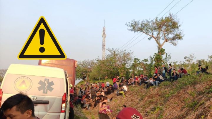 Más de 500 migrantes abandonados en autobuses al sur de Veracruz; así los hallaron