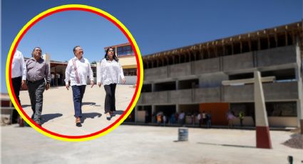 Julio Menchaca visita escuelas del Altiplano; una fue dañada en el sismo de 2019