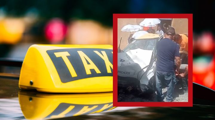 Taxista queda prensado al chocar contra vivienda en barrio El Arbolito de Pachuca