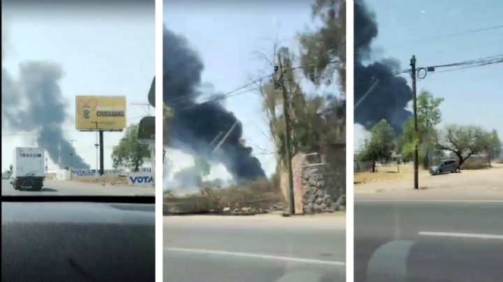 ¡Cuidado automovilistas! Intenso incendio a unos metros de bulevar Aeropuerto | VIDEO