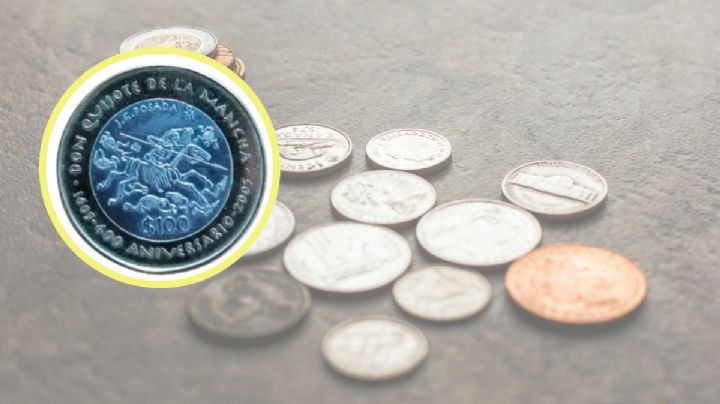 Así es la moneda de 100 con la cara de Don Quijote de la Mancha; vele 7,000,000 de pesos