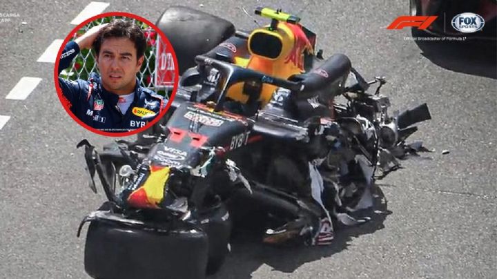 Checo Pérez sufre brutal choque y su auto queda destrozado, así reaccionó Red Bull en el GP de Mónaco