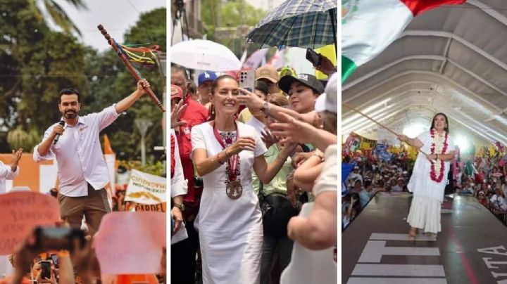 Municipios claves de Veracruz que visitaron Claudia, Xóchitl y Máynez en campañas