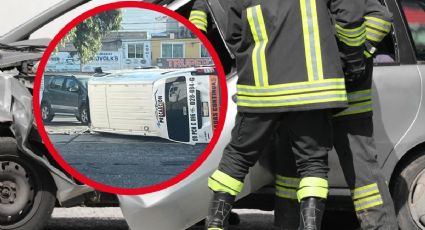 Choca combi del transporte público en colonia de Pachuca; conductor lesionado