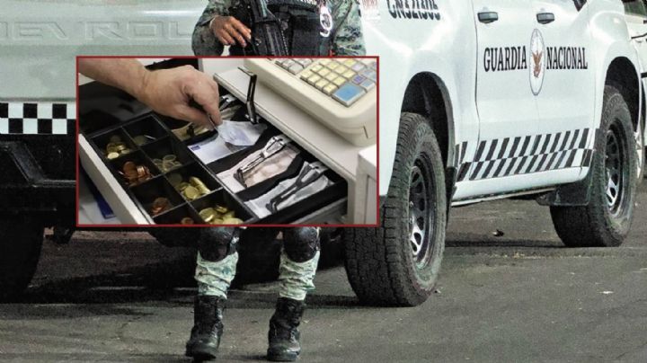 Graban a Guardia Nacional llevándose dinero de caja registradora en negocio de León