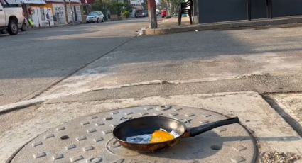 VIDEO: Con más de 50 grados, así se cocinó un huevo sin fuego una calle de Coatzacoalcos