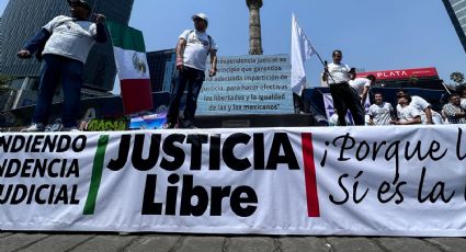 Trabajadores del Poder Judicial protestan contra la reforma de AMLO