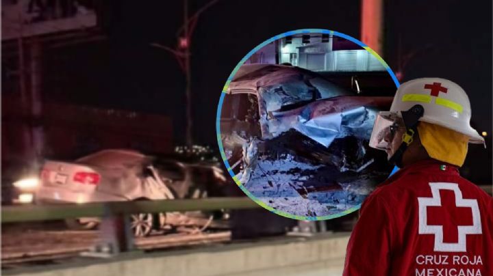 Dos hombres y una mujer destrozan e incendian su Bora en la autopista México-Pachuca | FOTOS