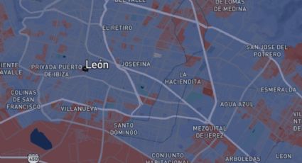 La mancha guinda dentro de un León azul