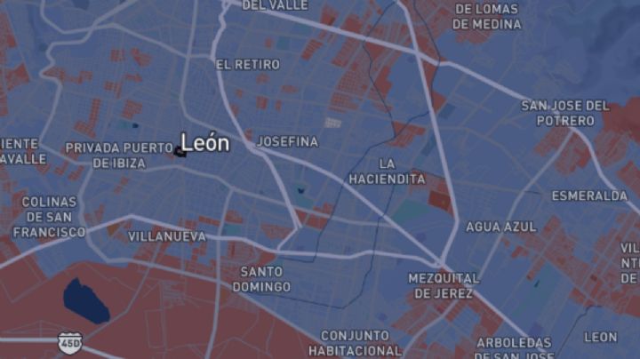 La mancha guinda dentro de un León azul