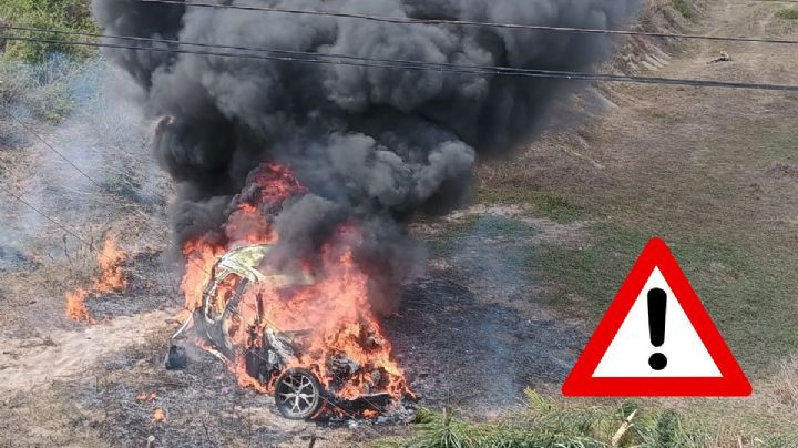 3 pasajeros atrapados en camioneta incendiada en la Riviera Veracruzana; esto se sabe