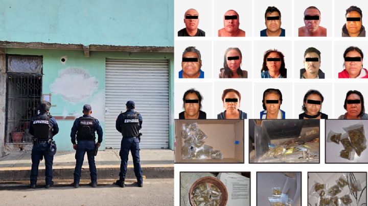 Detienen a 15 personas con más de 1,000 dosis de drogas en Tezontepec