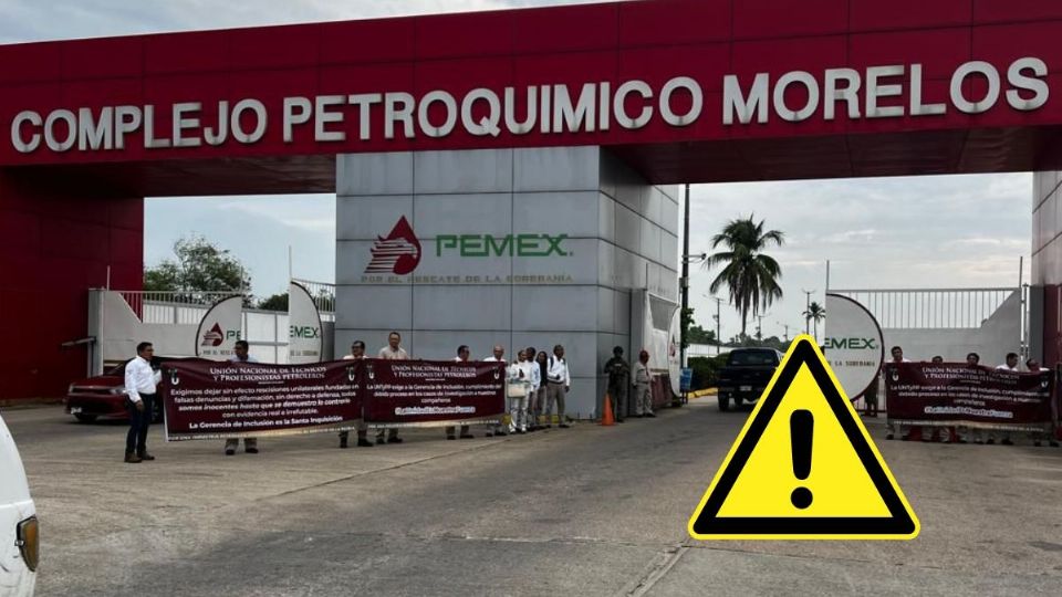 Petroleros se manifiestan en Complejo Petroquímico Morelos de Coatza; esto exigen