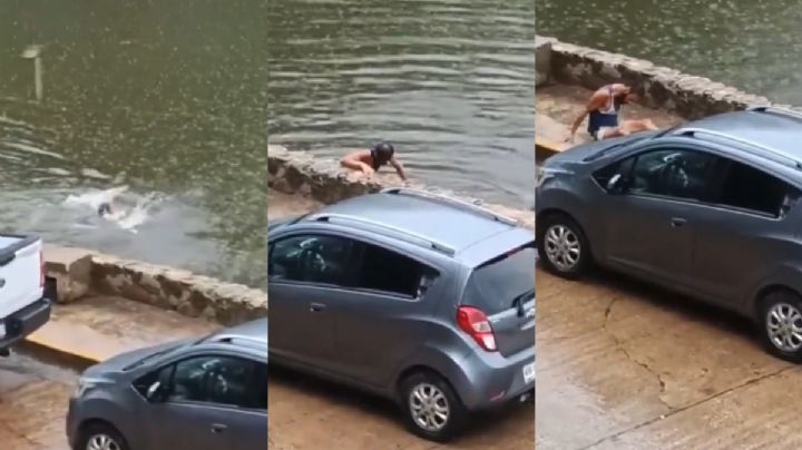 ¡De película!: Hombre escapa de ser “comido” por cocodrilos en Tabasco | VIDEO