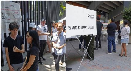 "Que se formen", recriminan ciudadanos a candidatos que se saltaron la fila en las casillas