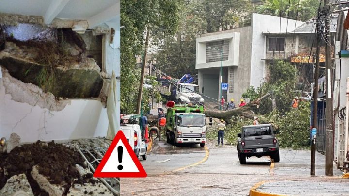 Calles cerradas y derrumbes en Xalapa, efectos de la tormenta tropical Alberto