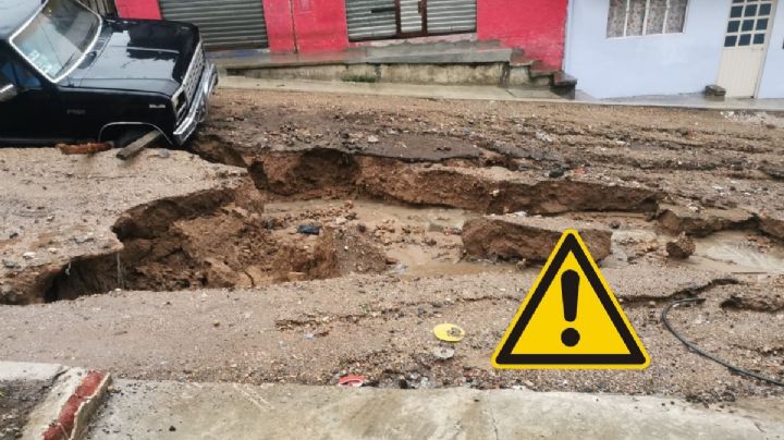Tormenta Alberto provocó socavón en Xalapa; temen que se vuelva a abrir en próximas lluvias