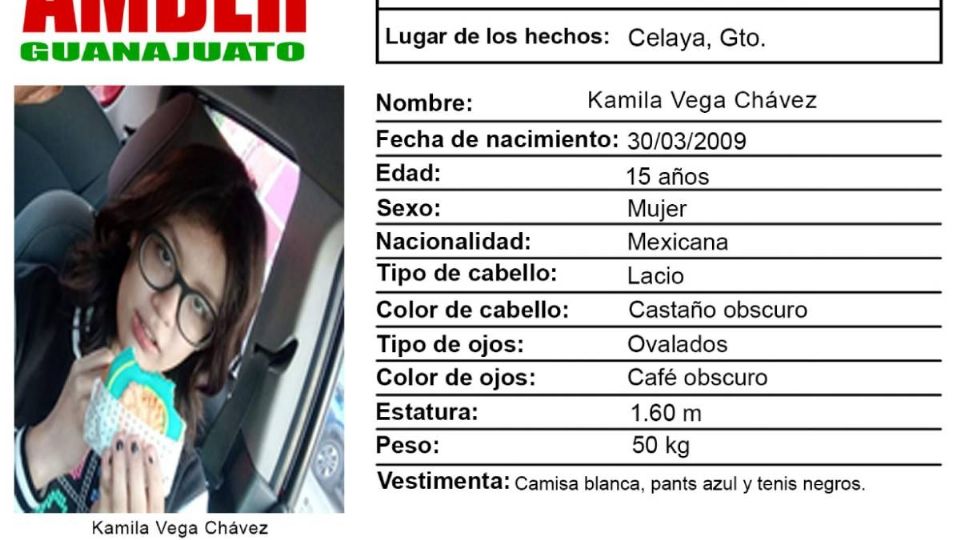 Piden ayuda para localizar a Kamila Vega