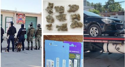 Policía estatal incauta droga y vehículos alterados en Tepeji y Tula de Allende; así el operativo