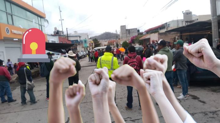 Bloqueo en Pachuca: Combis de diferentes rutas cierran paso en la colonia Morelos