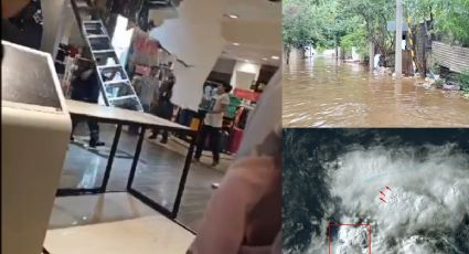 Plaza Altabrisa de Mérida colapsa techo; inundaciones también en Chiapas | VIDEO