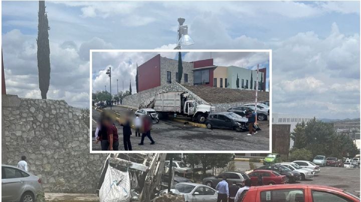 Camión recolector se queda sin frenos en Tlaxiaca y se lleva de corbata 5 vehículos | FOTOS