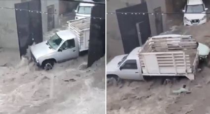 Inundación se lleva camioneta en Salvatierra | VIDEO