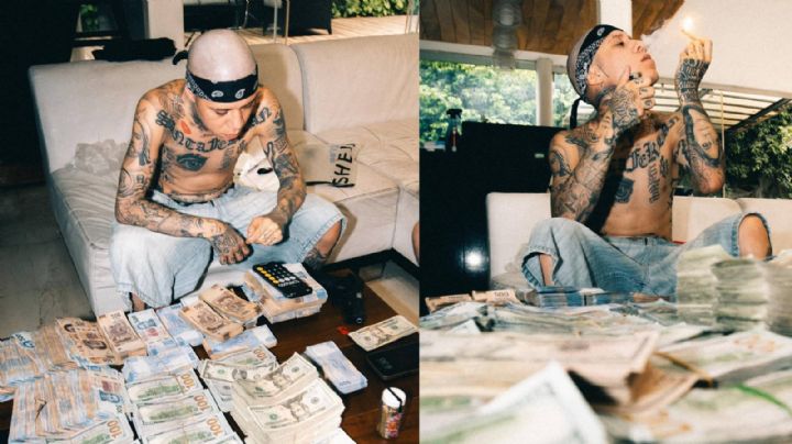 Presume Santa Fe Klan pacas de billetes por 5 millones; carga pistola