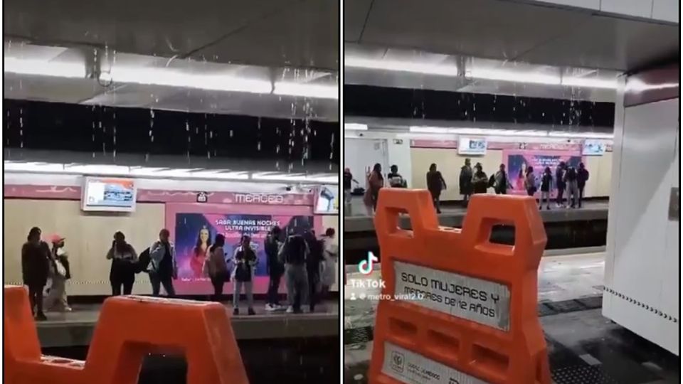 Línea 1 del Metro CDMX: LLuvia exhibe filtraciones en La Merced