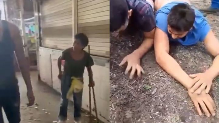 Sujetos agreden a Rosita, una adulta mayor y después son castigados a tablazos, en Sahuayo, Michoacán