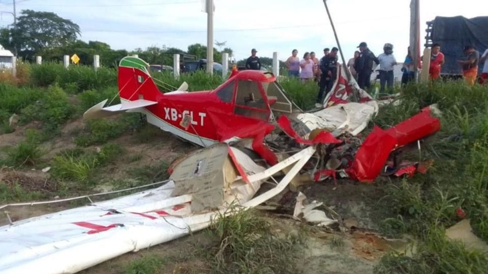 Un piloto falleció al despolmarse la avioneta que sobrevolaba por la ranchería Plátano y Cacao de Tabasco